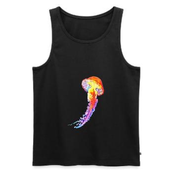 Qualle - Männer Premium Bio Tank Top - Schwarz - Vorne - AI Model Male 178 light (178cm)