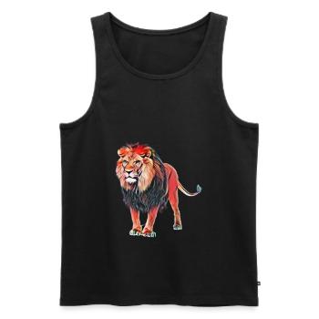 Lion - Débardeur bio Premium Homme - noir - Devant - Michal (187cm)