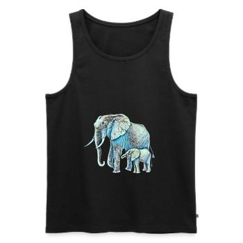 Elefanten - Männer Premium Bio Tank Top - Schwarz - Vorne - Michal (187cm)
