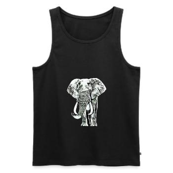 Elefant - Männer Premium Bio Tank Top - Schwarz - Vorne - Michal (187cm)