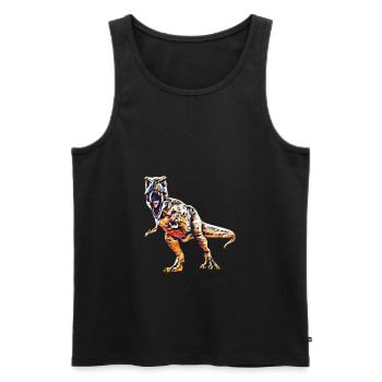 T-Rex - Men's Premium Organic Tank Top - black - Front - Michal (187cm)