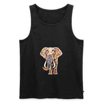 Elephant - Men's Premium Organic Tank Top - black - Front - Michal (187cm)