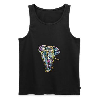 Elefant - Männer Premium Bio Tank Top - Schwarz - Vorne - Michal (187cm)