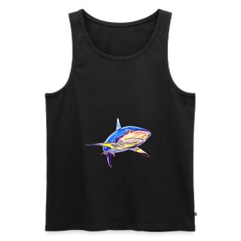 Requin - Débardeur bio Premium Homme - noir - Devant - Michal (187cm)