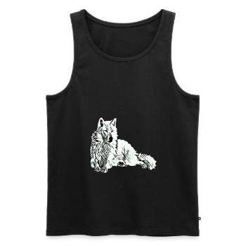 wolf - Men's Premium Organic Tank Top - black - Front - AI Model Male 178 light (178cm)