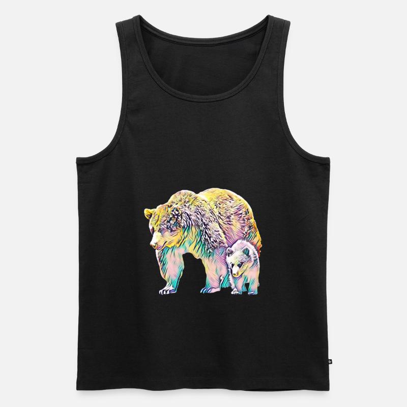 Bären - Männer Premium Bio Tank Top - Schwarz