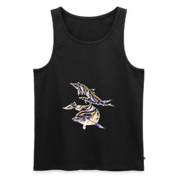Delfine - Männer Premium Bio Tank Top - Schwarz - Vorne - AI Model Male 178 light (178cm)