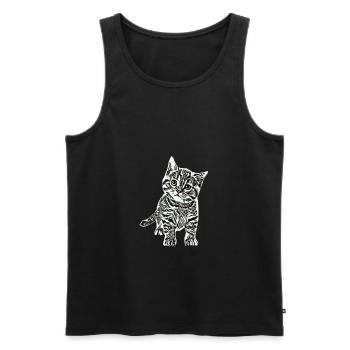 Kätzchen - Männer Premium Bio Tank Top - Schwarz - Vorne - AI Model Male 178 light (178cm)