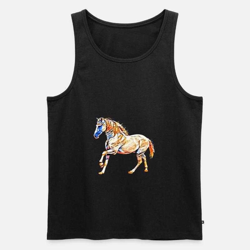 Pferd - Männer Premium Bio Tank Top - Schwarz