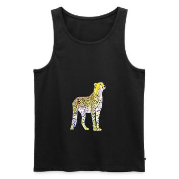 Gepard - Männer Premium Bio Tank Top - Schwarz - Vorne - Michal (187cm)