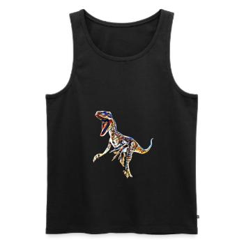 Velociraptor - Débardeur bio Premium Homme - noir - Devant - Michal (187cm)