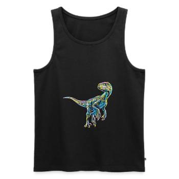 Velociraptor - Débardeur bio Premium Homme - noir - Devant - Michal (187cm)