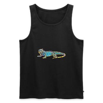 Leguan - Männer Premium Bio Tank Top - Schwarz - Vorne - AI Model Male 178 light (178cm)