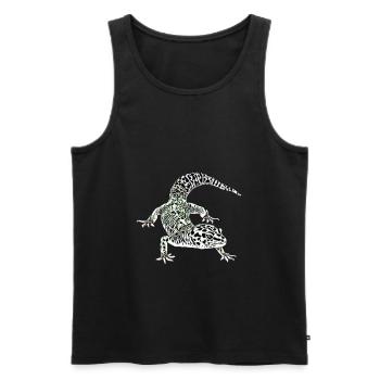 Gecko - Männer Premium Bio Tank Top - Schwarz - Vorne - AI Model Male 178 light (178cm)