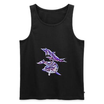 Delfine - Männer Premium Bio Tank Top - Schwarz - Vorne - AI Model Male 178 light (178cm)