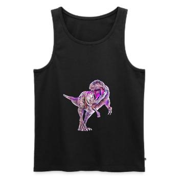 T-Rex - Männer Premium Bio Tank Top - Schwarz - Vorne - AI Model Male 178 light (178cm)