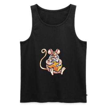 La souris - Débardeur bio Premium Homme - noir - Devant - Michal (187cm)