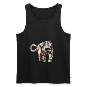 Panther - Männer Premium Bio Tank Top - Schwarz - Vorne - AI Model Male 178 light (178cm)