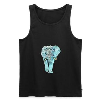 elephant - Men's Premium Organic Tank Top - black - Front - Michal (187cm)