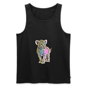 lion - Men's Premium Organic Tank Top - black - Front - AI Model Male 178 light (178cm)