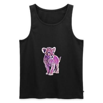 Lion - Débardeur bio Premium Homme - noir - Devant - Michal (187cm)