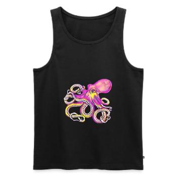 Octopus - Männer Premium Bio Tank Top - Schwarz - Vorne - AI Model Male 178 light (178cm)