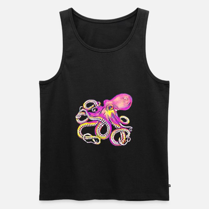 Octopus - Männer Premium Bio Tank Top - Schwarz