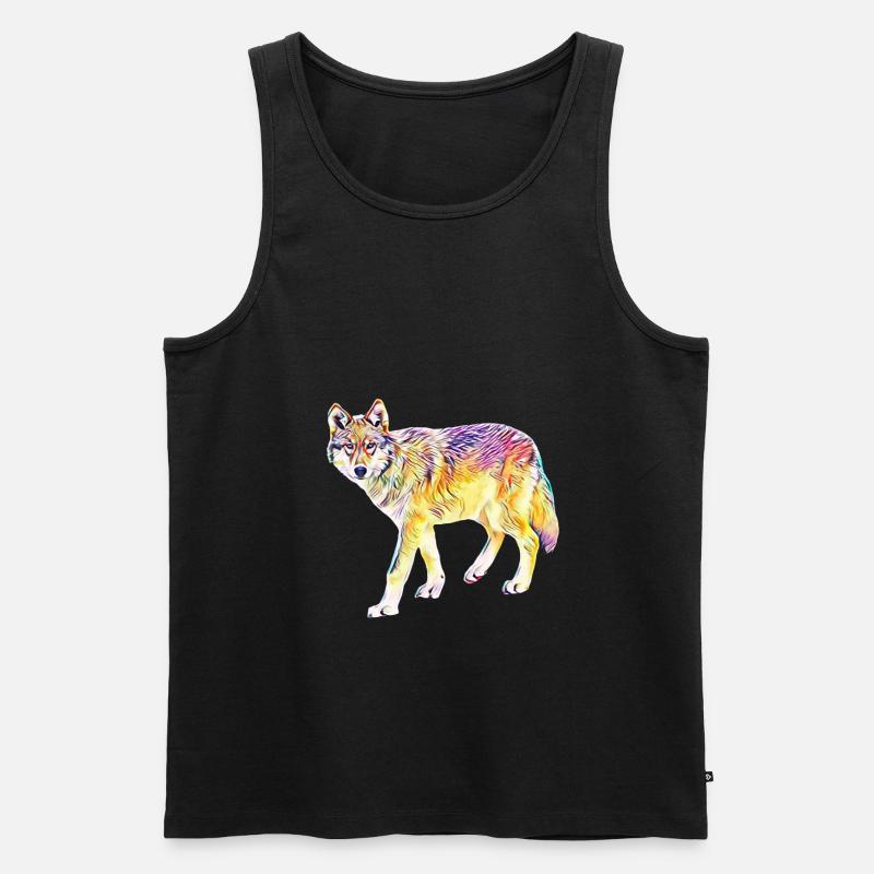 Wolf - Männer Premium Bio Tank Top - Schwarz