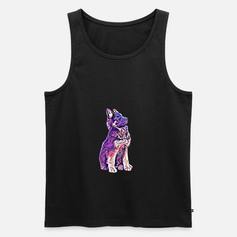 Schäferhund Welpe - Männer Premium Bio Tank Top - Schwarz