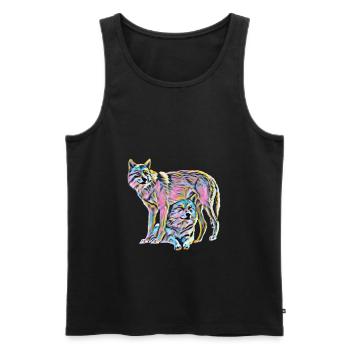 Wolves - Men's Premium Organic Tank Top - black - Front - Michal (187cm)