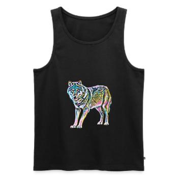 wolf - Men's Premium Organic Tank Top - black - Front - Michal (187cm)