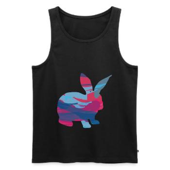 Lapin Lapin Lapin Lapin - Débardeur bio Premium Homme - noir - Devant - AI Model Male 178 light (178cm)