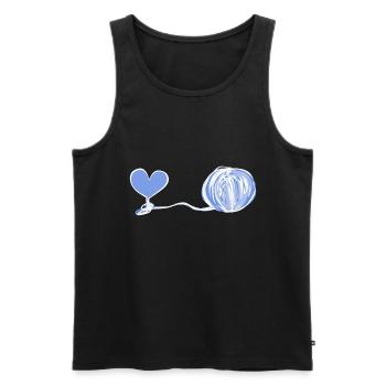 Symbole du cœur laine ligne rose amour - Débardeur bio Premium Homme - noir - Devant - Michal (187cm)