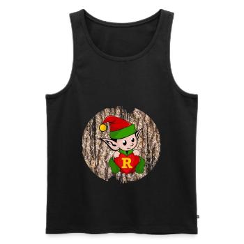 elf r - Männer Premium Bio Tank Top - Schwarz - Vorne - Michal (187cm)