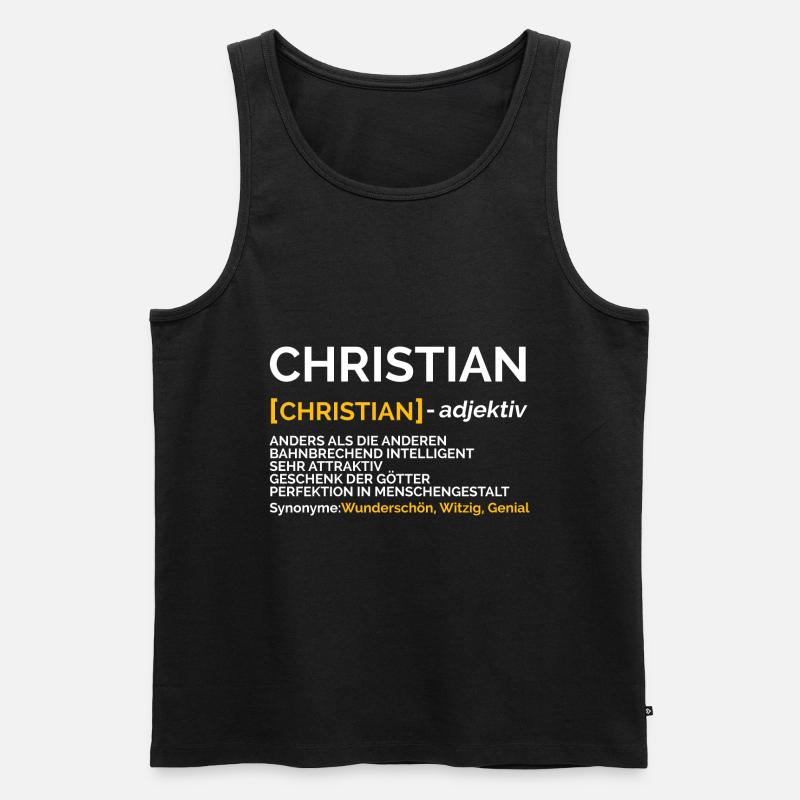 Christian - Männer Premium Bio Tank Top - Schwarz