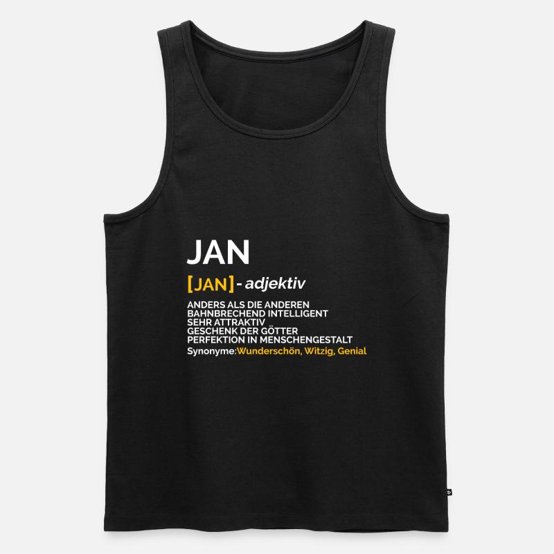 jan - Männer Premium Bio Tank Top - Schwarz