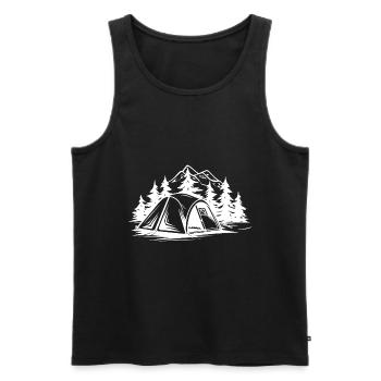 Camping Zelt Natur - Männer Premium Bio Tank Top - Schwarz - Vorne - Michal (187cm)