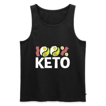 Keto Diät - Männer Premium Bio Tank Top - Schwarz - Vorne - AI Model Male 178 light (178cm)