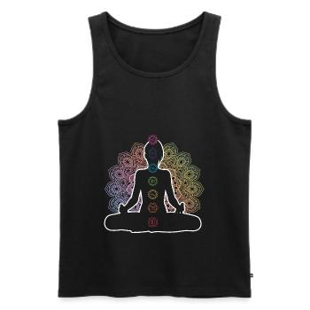 Chakra Meditation Chakra Meditation Zen - Männer Premium Bio Tank Top - Schwarz - Vorne - Michal (187cm)