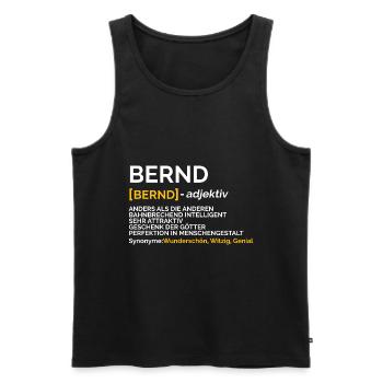 Bernd - Männer Premium Bio Tank Top - Schwarz - Vorne - AI Model Male 178 light (178cm)