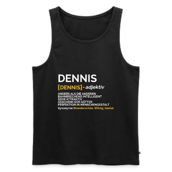 Dennis - Männer Premium Bio Tank Top - Schwarz - Vorne - Michal (187cm)