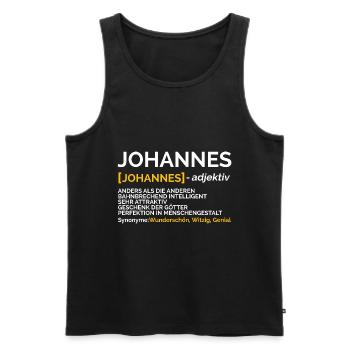 Johannes - Männer Premium Bio Tank Top - Schwarz - Vorne - AI Model Male 178 light (178cm)
