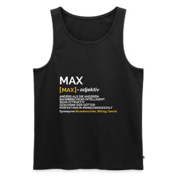 Max - Männer Premium Bio Tank Top - Schwarz - Vorne - AI Model Male 178 light (178cm)