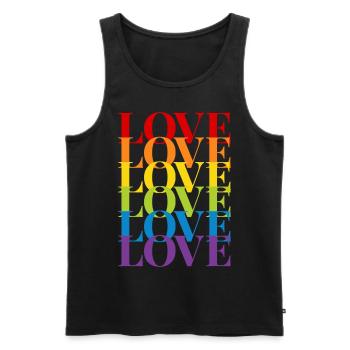 Love - Men's Premium Organic Tank Top - black - Front - AI Model Male 178 light (178cm)