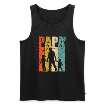 Dad high 2 - Men's Premium Organic Tank Top - black - Front - AI Model Male 178 light (178cm)