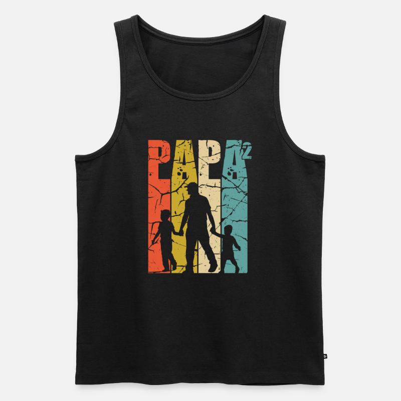 Papa hoch 2 - Männer Premium Bio Tank Top - Schwarz