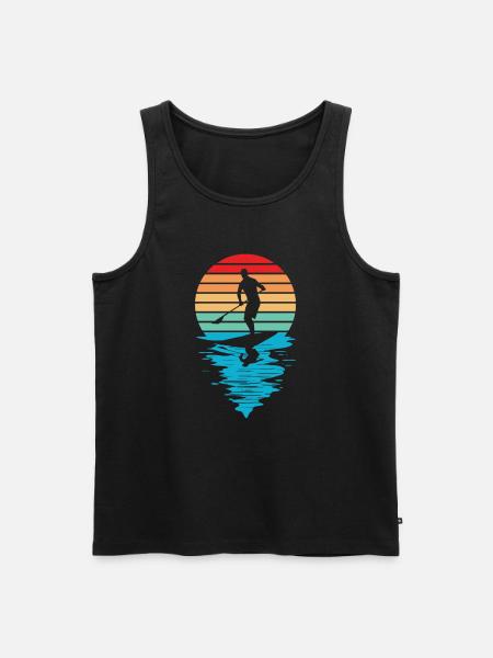 Stand Up Paddling Vintage - Männer Premium Bio Tank Top - Schwarz