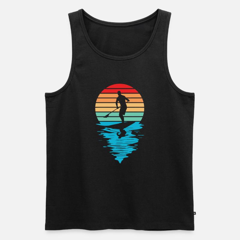 Stand Up Paddling Vintage - Männer Premium Bio Tank Top - Schwarz