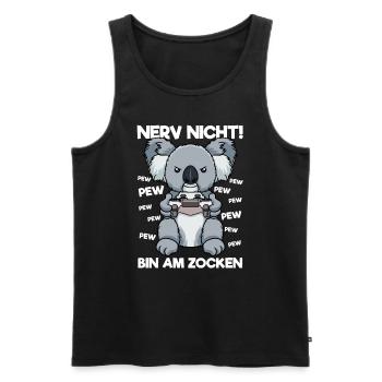 Nerv nicht bin am Zocken Gaming Koala - Männer Premium Bio Tank Top - Schwarz - Vorne - Michal (187cm)