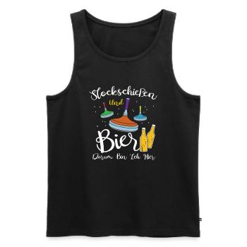 Stockschießen und Bier - Männer Premium Bio Tank Top - Schwarz - Vorne - Michal (187cm)